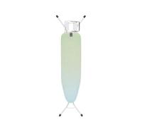 Brabantia Ironing Board A, 110x30cm - Soothing Sea | 100% Fairtrade Cotton | Compact & Stable Design | Adjustable Height & Steam Iron Rest | Child & Transport Locks