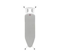Brabantia Ironing Board B, 124x38cm - Metallised | 100% Fairtrade Cotton | Stable & Anti-Wobble Frame | Foldable with Adjustable Height & Solid Steam Iron Rest | Fairtrade & C2C Certified