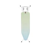 Brabantia Ironing Board B, 124x38cm - Soothing Sea | 100% Fairtrade Cotton | 8mm Foam Layer | Stable & Anti-Wobble Frame | Foldable with Adjustable Height & Solid Steam Iron Rest