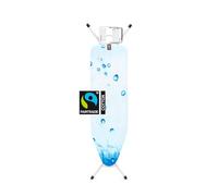 Brabantia Ironing Board B, Ice Water, 124 x 38 cm | Steam Iron Rest, Adjustable Height, Sturdy, Non-Slip Rubber Feet, Cotton Cover with Foam Layer, Foldable