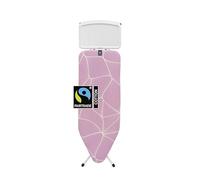 Brabantia Ironing Board C, 124x45cm - Lilac Waves | 100% Fairtrade Cotton | For Steam Generator Irons | Large Metal Steam Unit Holder | Stable & Large | Foldable Ironing Board with Adjustable Height