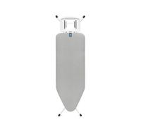 Brabantia Ironing Board C, 124x45cm - Metallised | 100% Fairtrade Cotton | Stable & Large Ironing Board | Foldable with Adjustable Height & Solid Steam Iron Rest | Fairtrade & C2C Certified