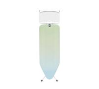 Brabantia Ironing Board C, 124x45cm - Soothing Sea | 100% Fairtrade Cotton | For Steam Generator Irons | Large Metal Steam Unit Holder | Stable & Large Ironing Board | Foldable with Adjustable Height