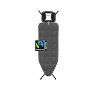 Brabantia Ironing Board C, Denim Black, 124 x 45 cm | Flexible Steam Iron Rest, Adjustable Height, Non-Slip Rubber Feet, Cotton Cover with Foam Layer, Solid Foldable Unit
