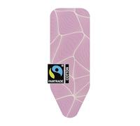 Brabantia Ironing Board Cover C (Lilac Waves), 124 x 45 cm with 8 mm Foam Padding, Steam Iron Compatible Ironing Board Coverlet, Padded Cover Made From Fairtrade Material