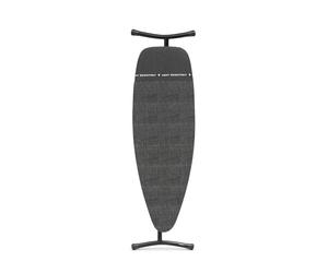 Brabantia Ironing Board D, Denim Black, 135 x 45 cm | XL Wide Surface, 100% Fairtrade Cotton Cover, Heat Resistant Zone for Steam Generators, Foldable Iron Table & Sit-Down Use