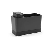 Brabantia Kitchen Sink Organiser Set with Soap Dispenser (Dark Grey) Cloths/Sponge Storage Holder + Refillable Handwash Pump (250ml)