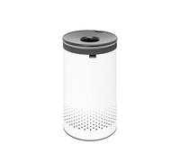 Brabantia - Laundry Bin - Handsfree Plastic Lid - Portable Laundry Bag Inside - Quick-drop Opening - Basket with Ventilation Holes - Non-Scratching Bottom - Corrosion Resistant - White - 60L