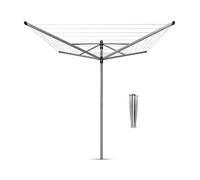 Brabantia Lift-O-Matic 40m 4-Arm Rotary Airer with Ground Spike