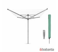 Brabantia Lift-O-Matic 50M Rotary Airer With Ground Spike & Weatherproof Cover Height Adjustable Outdoor Clothes Dryer