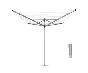Brabantia Lift-O-Matic Silver Effect Steel 4 Arm Garden Rotary Airer, 40M
