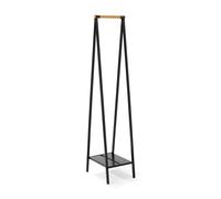 Brabantia - Linn Clothes Rack, Compact - Free Standing Clothing Rail - Clothes Storage - Hang, Air, or Dry Clothes - Sturdy Steel Frame & Bamboo Rod