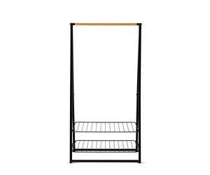 Brabantia - Linn Clothes Rack, Large - Multi-functional Hanging space - Airing or Drying Shelves - Hangs up to 28 Items - Stable Space Saver - Non-slip Base - Free Standing - Easy to Assemble - Black