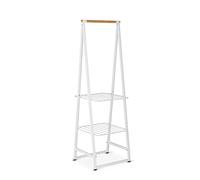 Brabantia - Linn Clothes Rack - Multi-functional Hanging space - Airing or Drying Shelves - Hangs up to 16 items - Stable Space Saver - Non-slip Base - Free Standing - Easy to Assemble - White - Small