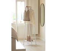 Brabantia - Linn Clothes Rack, Compact - Free Standing Clothing Rail - Clothes Storage - Hang, Air, or Dry Clothes - Sturdy Steel Frame & Bamboo Rod - 47.6 cm x 34 cm x 170 cm - White