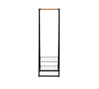 Brabantia - Linn Clothes Rack, Small - Multi-functional Hanging space - Airing or Drying Shelves - Hangs up to 16 items - Stable Space Saver - Non-slip Base - Free Standing - Easy to Assemble - Black