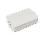 Brabantia - Make & Take Lunch Box Bento (2L) - Removable Compartments for Food Separation - Lid with Clips - Suitable for Freezer - Dishwasher & Microwave Safe - Light Grey - 25.5 x 16.7 x 6.2 cm