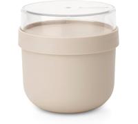 Brabantia Make & Take Breakfast Bowl 0.5L, with Screw-On Ingredients Food Container (180 ml), Leakproof Bowl with Lid, Large Opening, Suitable for Freezer, Dishwasher & Microwave Safe, Soft Beige
