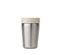 Brabantia - Make & Take Insulated Cup with Smart Click Lid, Stainless Steel Cup Keeps Drinks Hot for 3 Hours, Cold for 6 Hours, Leak-Proof Travel Mug - Soft Beige, 0.2L