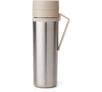 Brabantia - Make & Take Insulated Flask with Belt-Clip, Keeps Drinks Hot for 6 Hours or Cold for 12 Hours, Dishwasher Safe Leak-Proof Flask - Soft Beige, 0.5L