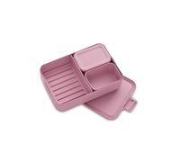 Brabantia Make & Take Lunch Box Bento (2L), Removable Compartments for Food Separation, Plastic Food Container Lid with Clips, Bento Box, Dishwasher & Microwave Safe, Lilac Pink, 25.5 x 16.7 x 6.2 cm