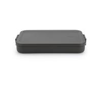 - Make & Take Lunch Box Flat - Medium Volume (1.1L) - BPA-Free - Lid with Clips - Suitable for Freezer - Dishwasher & Microwave Safe - Dark Grey -