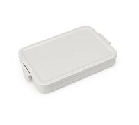 Brabantia - Make & Take Lunch Box Flat - Medium Volume (1.1L) - BPA-Free - Lid with Clips - Suitable for Freezer - Dishwasher & Microwave Safe - Dark Grey - 25.5 x 16.6 x 3.7 cm