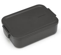 Brabantia - Make & Take Lunch Box - Medium Volume (1.1L) - BPA-Free - Lid with Clips - Suitable for Freezer - Dishwasher & Microwave Safe - Dark Grey - 20 x 13.5 x 5.5 cm