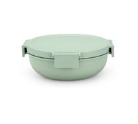 Brabantia - Make & Take Salad Bowl 1.3L - Removable Tray for Toppings & Dressing - Airtight Closure - Leakproof - Secure Click Closing - Suitable for Freezer - Dishwasher & Microwave Safe - Jade Green
