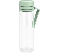 Brabantia - Make & Take Water Bottle with Strainer 0.5L - Travel Drinking Bottle with Handle & Fruit Sieve - Leakproof - Infuser - Easy Filling - Transparent - Dishwasher Safe - Jade Green