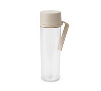 Brabantia Make & Take Water Bottle with Strainer 0.5L - Travel Water Bottle with Handle & Fruit Sieve - Leakproof - Infuser - Easy Filling - Transparent - Dishwasher Safe - Soft Beige