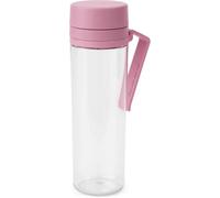Brabantia Make & Take Water Bottle with Strainer 0.5L - Travel Water Bottle with Handle & Fruit Sieve - Leakproof - Infuser - Easy Filling - Transparent - Dishwasher Safe - Lilac Pink