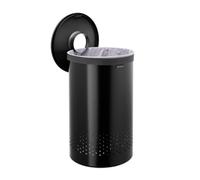 Brabantia Matt Black Plastic & Stainless Steel Large Laundry Bin, 60L