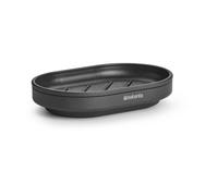 Brabantia - Mindset Soap Dish - Non-Slip Base - Ribs Keep the Soap High & Dry - Removable Inner Tray - Corrosion Resistant Metal - Bathroom Accessory - Infinite Grey - 12 x 8 cm