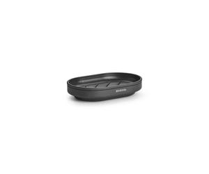 Brabantia - Mindset Soap Dish - Non-Slip Base - Ribs Keep the Soap High & Dry - Removable Inner Tray - Corrosion Resistant Metal - Bathroom Accessory - Infinite Grey - 12 x 8 cm