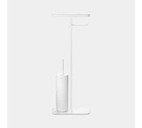Brabantia - Mindset Toilet Butler - Bathroom Shelf, Toilet Roll Holder and Hygienic Toilet Brush - Corrosion Resistant Steel - Stable and Non-Slip Base - Fresh White - 75.5 x 12.5 x 29 cm