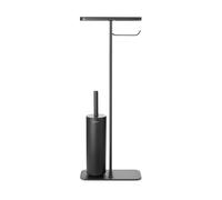 Brabantia - Mindset Toilet Butler - Bathroom Shelf, Toilet Roll Holder and Hygienic Toilet Brush - Corrosion Resistant Steel - Stable and Non-Slip Base - Infinite Grey - 75.5 x 12.5 x 29 cm