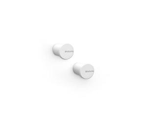 Brabantia - Mindset Towel Hooks - Ideal for Bathroom, Toilet or Kitchen - Holds Up to 2 kg - Corrosion Resistant - Fixing Materials Included - Set of 2 - Fresh White - 2.1 x 2.3 x 2.1 cm