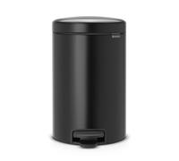 Brabantia 12L NewIcon Pedal Bin - Matt Black, Black
