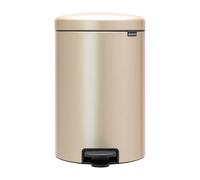 Brabantia NewIcon Pedal Bin 20L (Metallic Gold) Soft-Closure Rubbish Bin with Removable Inner Bucket + Free Bin Bags