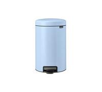Brabantia - NewIcon Pedal Bin 12L - Medium Waste Bin for Kitchen or Bedroom - Soft Closing Lid - Light Pedal Operation - with Removable Inner Bucket - Non-Slip Base - Dreamy Blue - 25 x 34 x 41 cm