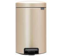 Brabantia NewIcon Pedal Bin 12L (Metallic Gold) Soft-Closure Rubbish Waste Bin, Removable Inner Bucket + Free Bin Bags