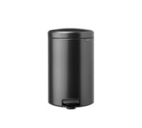 Brabantia NewIcon Pedal Bin 20 L | Soft Close Waste Bin with Odour-Proof Lid and Plastic Inner Bucket | Compact, Non-Slip Trash Can for Kitchen, Office, Bathroom, or Bedroom |Confident Grey