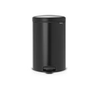Brabantia NewIcon Pedal Bin 20L (Matt Black) Soft-Closure Rubbish Bin with Removable Inner Bucket + Bin Bags