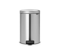 Brabantia NewIcon Pedal Bin 20L (Matt Steel) Soft-Closure Rubbish Bin with Removable Inner Bucket + Free Bin Bags