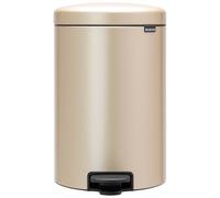Brabantia NewIcon Pedal Bin 20L (Metallic Gold) Soft-Closure Rubbish Bin with Removable Inner Bucket + Free Bin Bags
