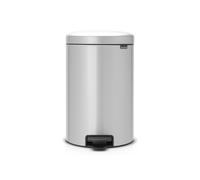 Brabantia NewIcon Pedal Bin 20L (Metallic Grey) Soft-Closure Rubbish Bin with Removable Inner Bucket + Free Bin Bags