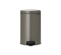 Brabantia NewIcon Pedal Bin 20L (Platinum) Soft-Closure Rubbish Bin with Removable Inner Bucket + Bin Bags