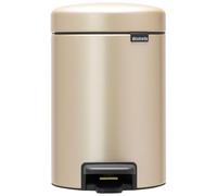 Brabantia NewIcon Pedal Bin 3 L (Metallic Gold) Soft-Closure Bathroom Rubbish Bin, Removable Inner Bucket + Free Binbags