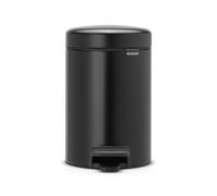 Brabantia NewIcon Pedal Bin, 3 litre, Soft Closing, Plastic Inner Bucket, Matt Black